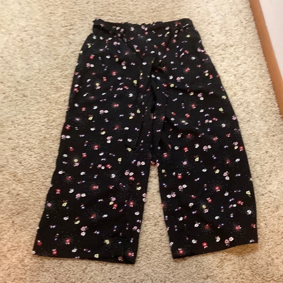 POPSUGAR paperbag waist floral wide leg pants - Picture 1 of 2